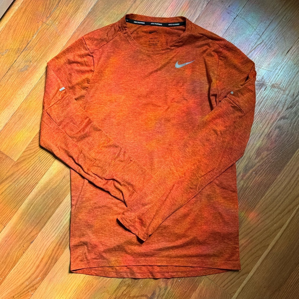 Nike DRI-FIT Orange Long Sleeve Athletic Top